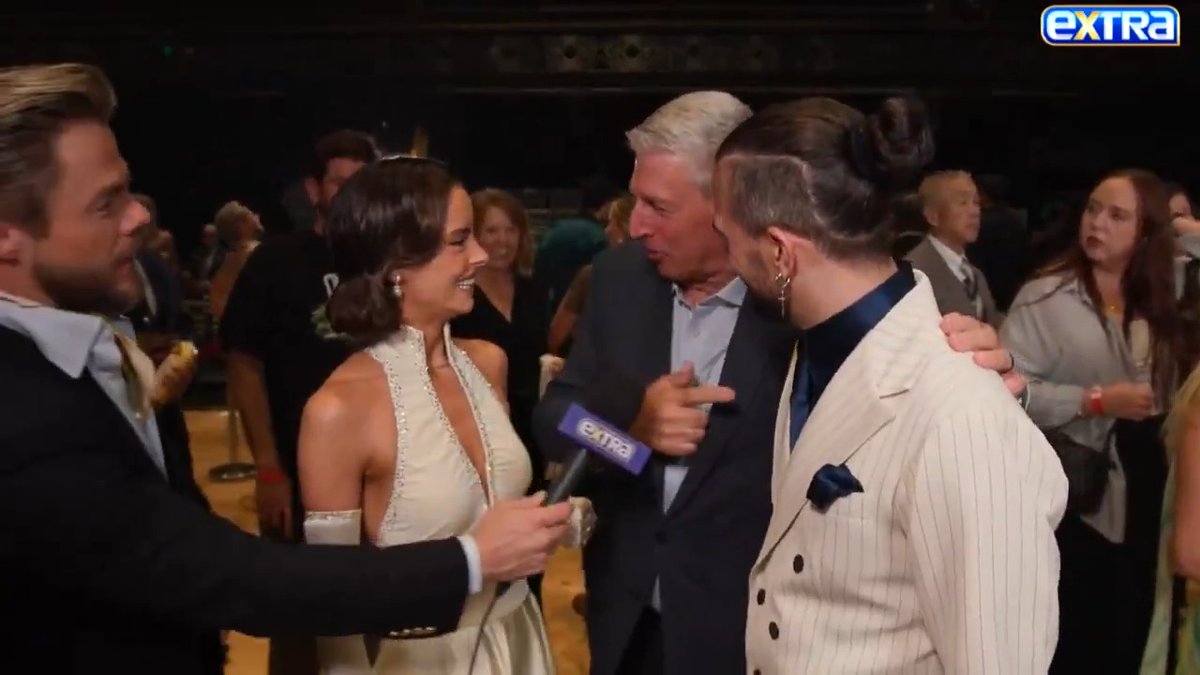Derek Hough's dad takes over Mark Ballas & Maura Higgins' interview after #DWTS Yacht Rock Night! 🎤☺️