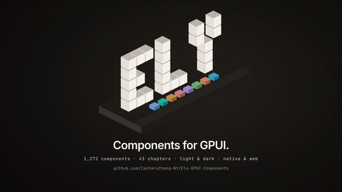 DHH I love Rust, so I create this GPUI library called ELY-GPUI Really hope it worth a star or repost! It contains 1272 components with 43 different categories It is still initial launch, need some more polish. Hope you like it!