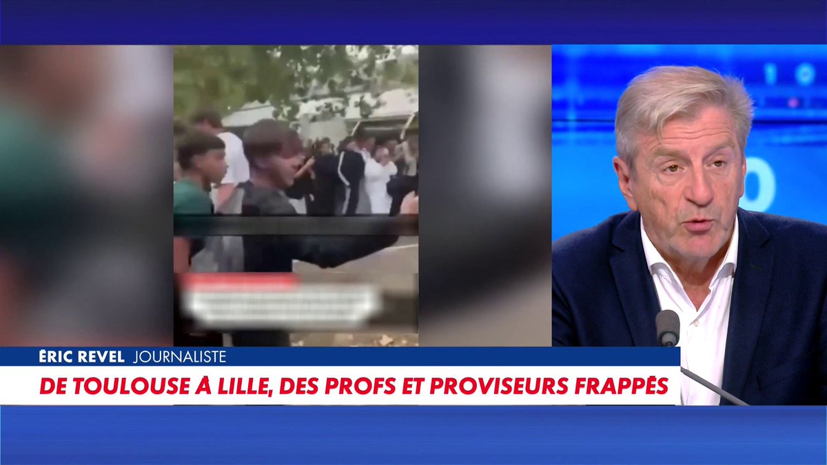 Eric Revel, journaliste, sur les violences qui ont émaillé des blocus des lycées : «Maintenant, le monopole de la violence légitime est dans les mains des racailles, plus des policiers. C'est le début du chaos», dans #100Frontieres