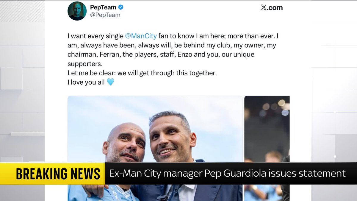 Former Manchester City manager Pep Guardiola has issued a statement after the club were found guilty of more than 100 charges related to "serious breaches" of financial rules 🔗Link here to read more