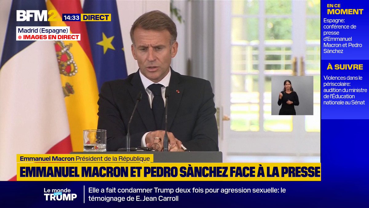 Les propos attribués à Jordan Bardella par Mediapart "sont gravissimes et inacceptables. Ils ne souffrent pas quelque commentaire que ce soit (...) Ils impliquent que les responsables clarifient la ligne, les mots", réagit Emmanuel Macron #BFM2