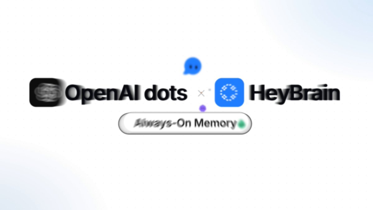 Introducing OpenAI Dots x Heybrain. Your always-on agents now have persistent, governed memory across sessions, tools, and agents. One agent can pick up where another left off, with the right company context and permissions already in place. Powered by Brain &amp; GPT-6.1 Sol.