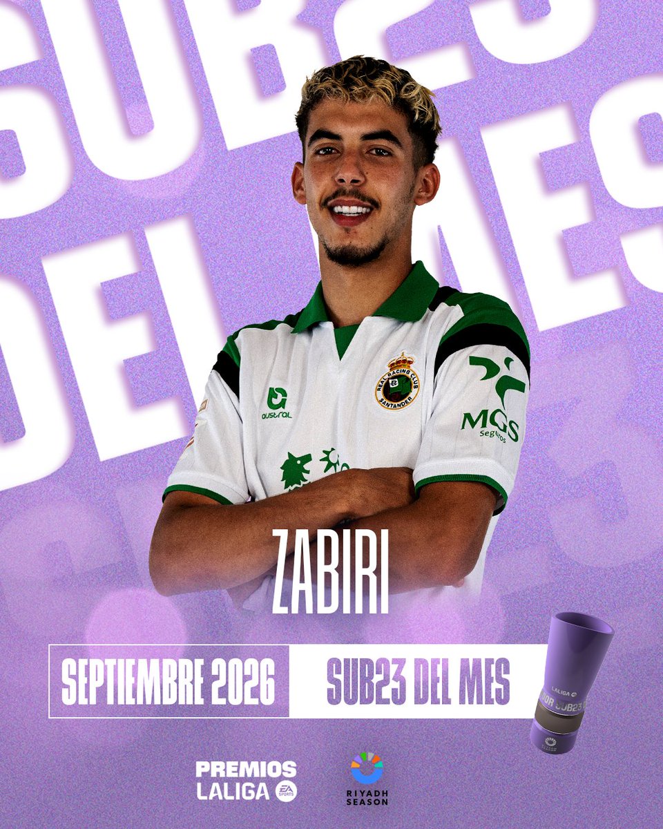 ๐ฌ๐๐ฆ๐ฆ๐๐ฅ ๐ญ๐๐๐๐ฅ๐. ๐ El delantero del Real Racing Club es el ๐๐จ๐๐๐๐ข๐ฅ ๐ฆ๐จ๐๐ฎ๐ฏ ๐๐๐ ๐ ๐๐ฆ de Septiembre en #LALIGAEASPORTS. โจ โก๏ธ #PREMIOSLALIGA | #LALIGAU23OFTHEMONTH | ู
ูุณู
ุงูุฑูุงุถ | Riyadh Season