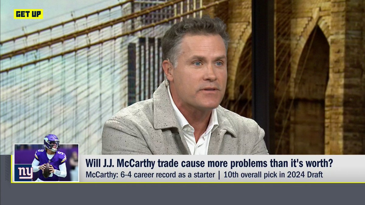 “There’s a mystery with J.J. [McCarthy]. Maybe he does catch lightning in a bottle.” Kyle Brandt likes the Giants taking a shot at J.J. McCarthy 👏