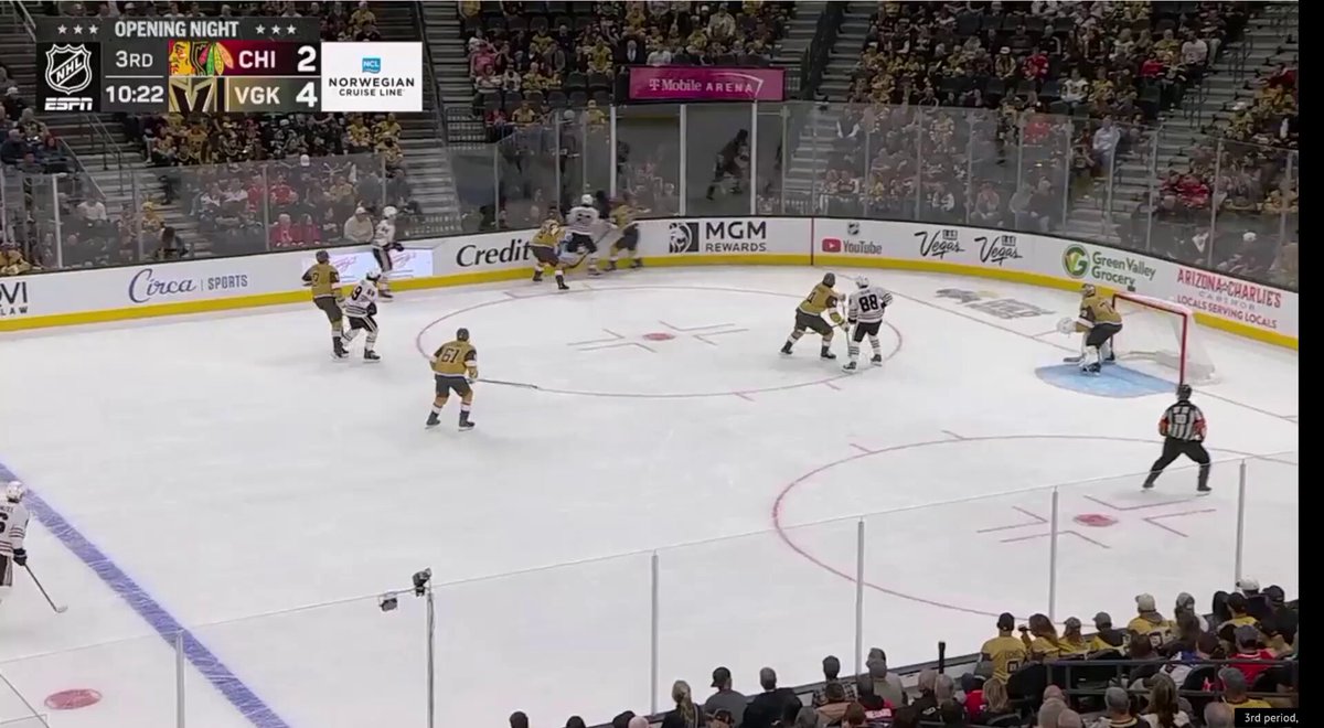 Re-watching some of the Blackhawks' game. Kantserov seemed much more aggressive and comfortable as the game went along. This was a shift in the third period where he lays two big hits and nearly leads to Bertuzzi finding Kane for a goal.
