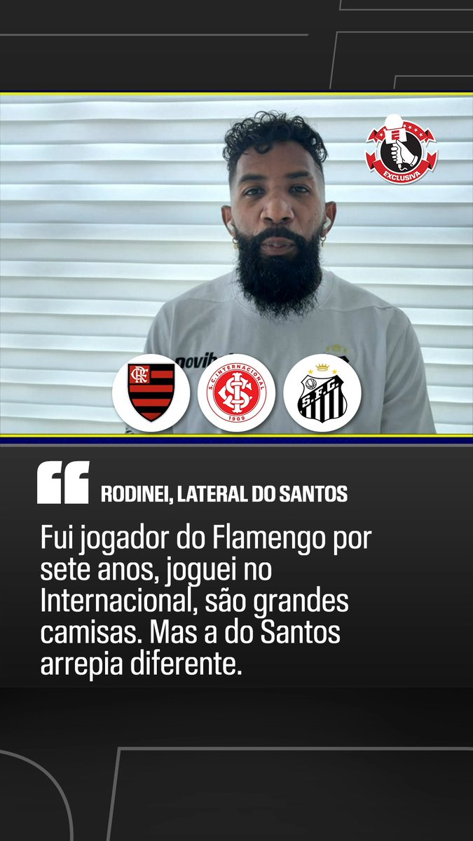 "Fui jogador do Flamengo por 7 anos, joguei no Internacional, são camisas pesadas, históricas... Mas a camisa do Santos tem algo que arrepia diferente." 🎙️ Rodinei, à ESPN. 🎥 ESPN Brasil | SportsCenter Brasil