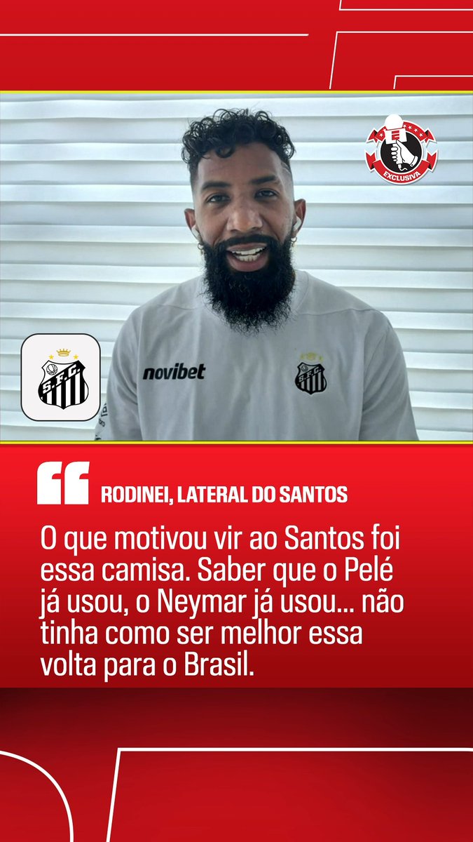"O que me motivou a vir para o Santos foi essa camisa. Saber que Pelé já usou, Neymar já usou... Não tinha como ser melhor essa minha volta ao Brasil." 🎙️ Rodinei. 🎥 ESPN Brasil | SportsCenter Brasil