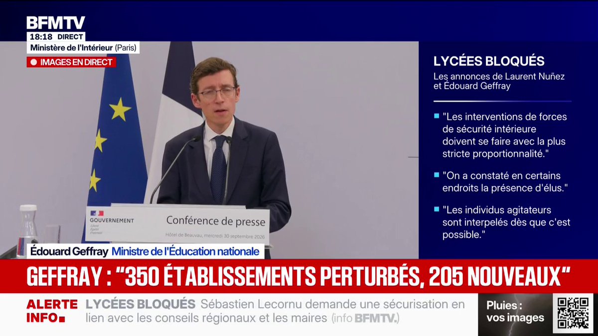 119 élèves et membres du personnel blessés depuis vendredi: "Je crois que c'est inédit dans l'Éducation nationale", observe Édouard Geffray, ministre de l'Éducation nationale