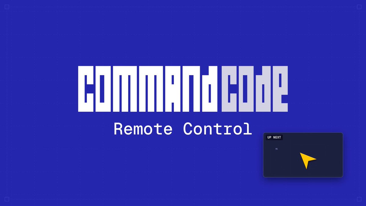 Remote Control now available in Command Code. · Run /rc to open your session in Telegram or Discord · Message from your phone and get live responses · Sessions keep running on your laptop Control Command Code with your mobile