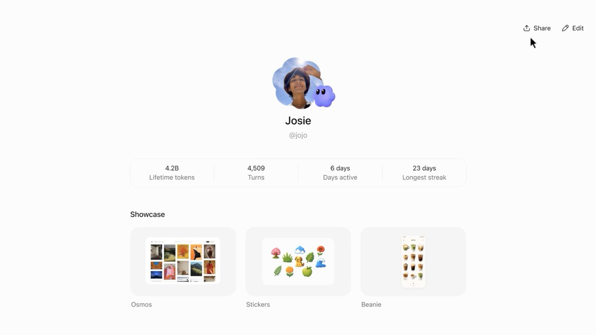 Shareable profiles bring your Sites and plugins together in ChatGPT, so others can find and reuse what you’ve made. Built it? Show it off.