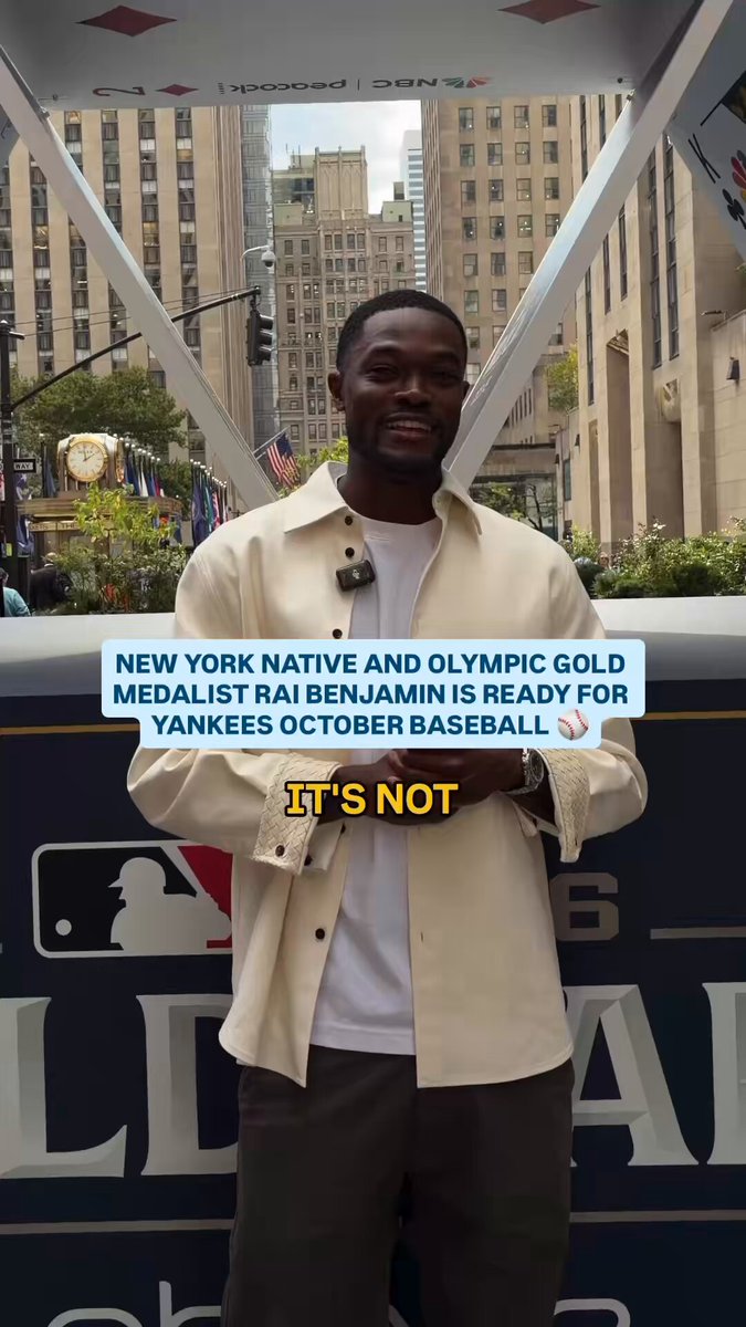 Rai Benjamin is ALL IN on his Yankees! 💪 📺 MLB Wild Card Game 2: Red Sox at Yankees, Wednesday 8pm ET on NBC and Peacock