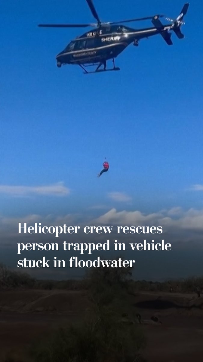 A helicopter crew rescued a person from an overturned vehicle caught in floodwaters near Arizona’s Hassayampa River. The rescue came as late monsoon storms brought flooding and landslides to parts of Arizona.