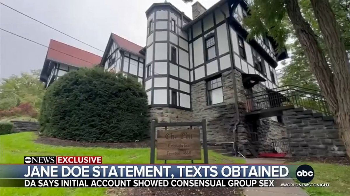 ABC News has obtained Jane Doe's original statement to Cornell campus police about the night at the Chi Phi frat house in 2024 that she now alleges was gang rape. It comes as new texts from the one of the alleged attackers surface. Aaron Katersky reports.