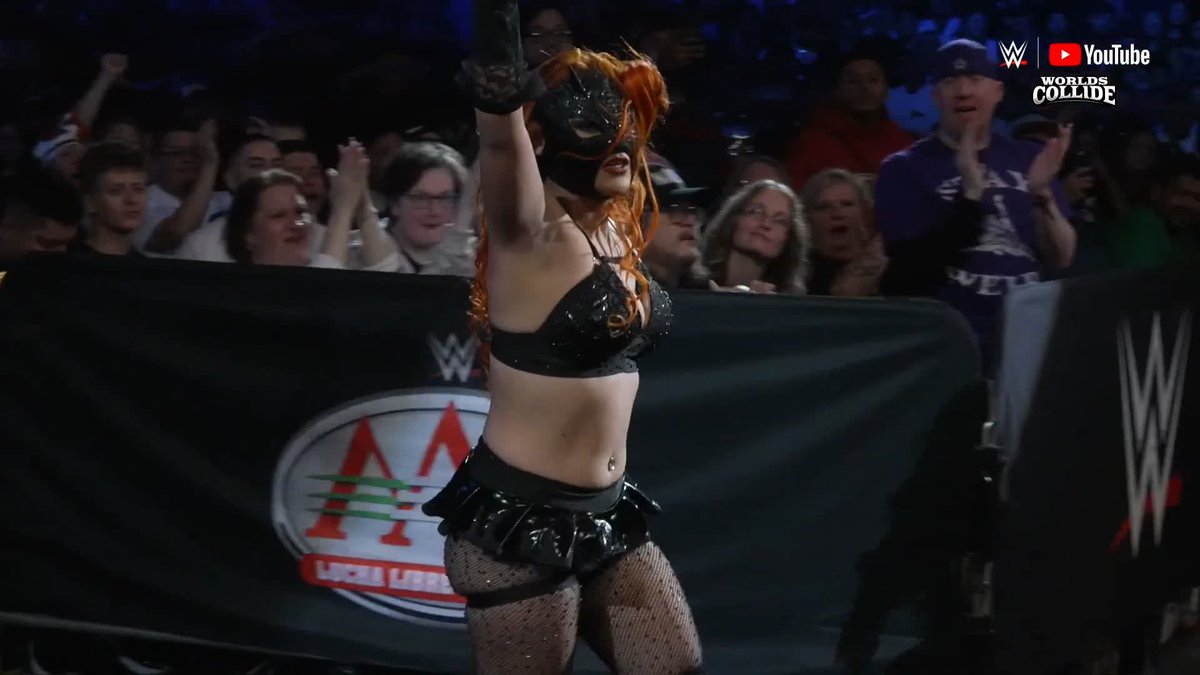 BEWARE OF FLYING LUCHADORAS! ▶️ Watch WWE Worlds Collide RIGHT NOW on YouTube: