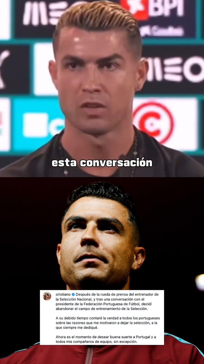 23 de septiembre: Cristiano Ronaldo declaraba esto antes del duelo ante Gales 30 de septiembre: Deja la concentración de la Selección de Portugal 😨 😨 😨