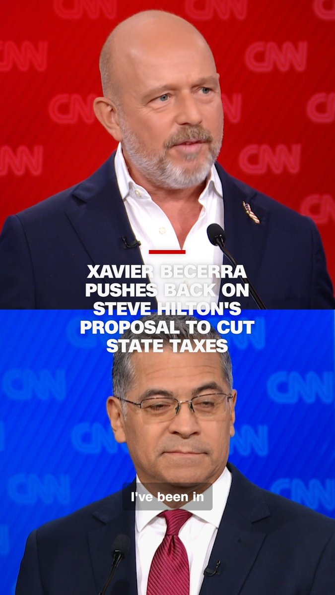 Democrat Xavier Becerra said he disagreed with Republican Steve Hilton's proposal to make the first $150,000 of income completely tax-free for all California residents. Follow debate updates: