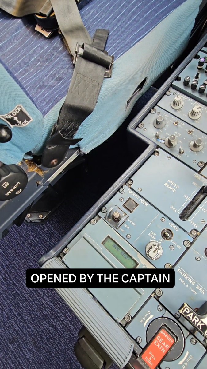 People keep asking who opened the fly dubai FZ1073 cockpit door. The captain did. From inside. On this A320 the door is controlled from the flight deck. Toggle sits on the center pedestal. UNLOCK, NORM, LOCK. Either pilot can run it. Normal state is locked. Cabin crew hit the keypad outside, buzzer goes off in the cockpit, pilot pulls UNLOCK and holds it until the door is pushed open. That is routine access. Like a doorbell with a lock on the other side. Emergency code is the second path. Airline sets it. If the crew does nothing, the door unlocks after a delay. That delay is adjustable, anywhere from 15 to 120 seconds, then it stays unlocked for a few seconds. Built so cabin crew can get in if both pilots are out. If the crew does not like what they see, they select LOCK. Keypad, buzzer, and emergency access get inhibited for a preset time, 5 to 20 minutes depending on the airline. Third way is From inside, the mechanical latch opens it. No code, no switch. Just the handle. It is not “same on every jet.” Boeing and the regionals use the same idea, different hardware. so you cannot just kick it in. Cockpit still decides, unless both pilots are gone and nobody has selected LOCK.