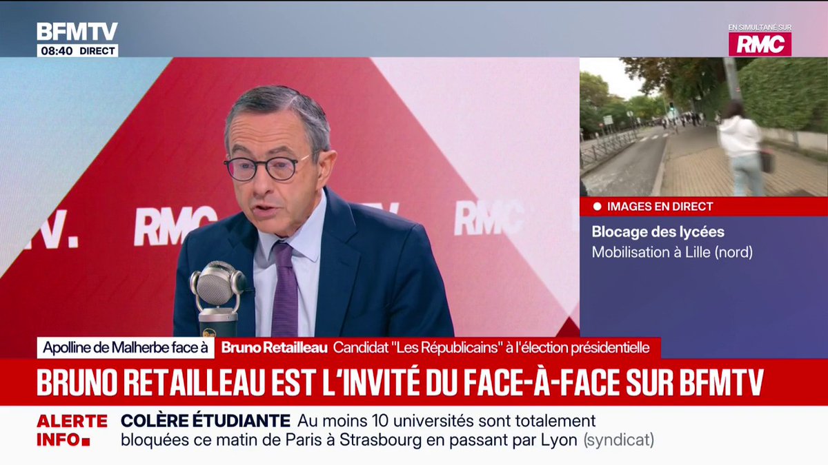 Écrits antisémites attribués à Jordan Bardella: "Si ces propos étaient exacts, ils sont accablants, affligeants, mais attendons pour en savoir plus", déclare Bruno Retailleau (LR)