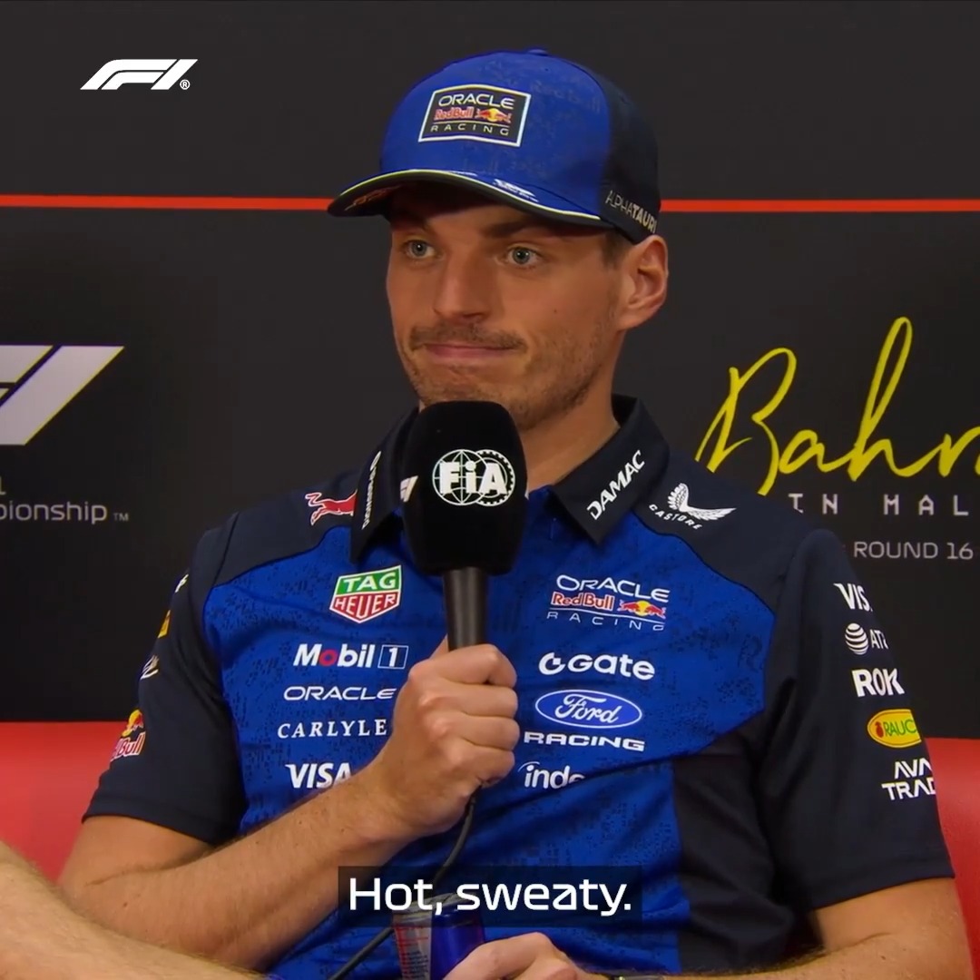 Over to Max for the weather report! 😅 #F1 #BahrainGP