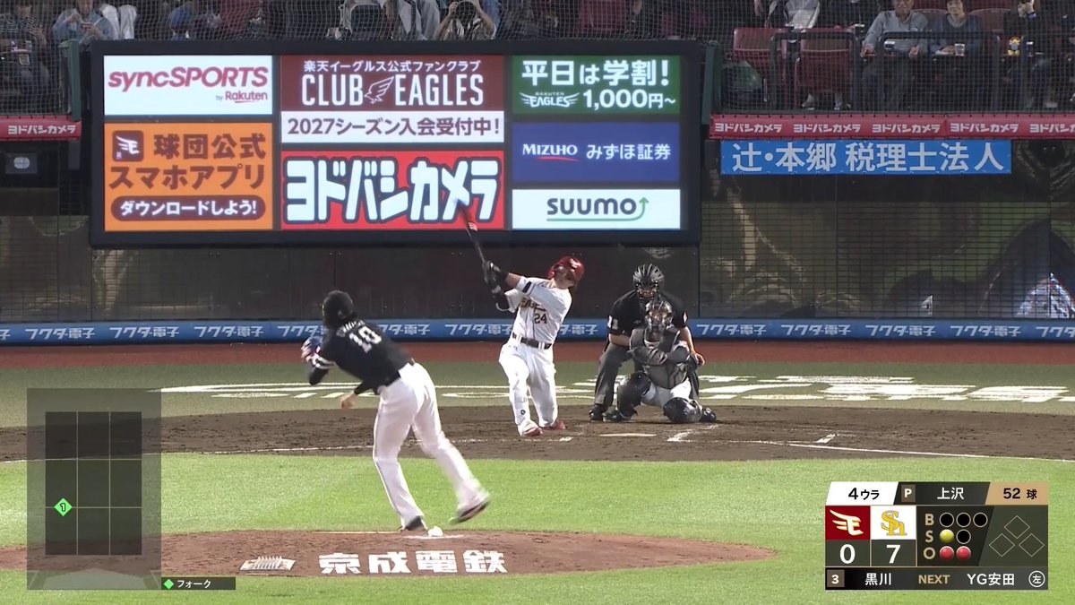 反撃の狼煙をあげる一発!🔥🔥 東北楽天 黒川史陽 選手の今シーズン第5号ソロホームラン!🌈
