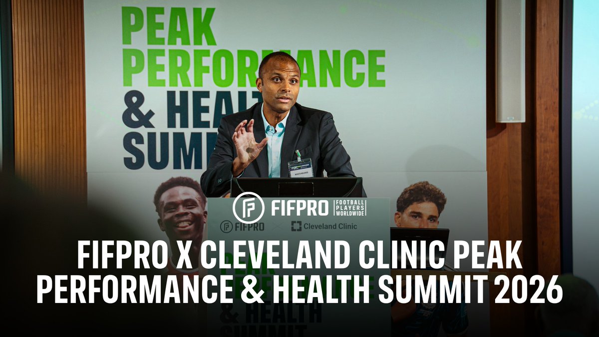 Two days of evidence, different perspectives, and constructive discussion, with player health and performance at the heart of it all. 🎥 Highlights from the inaugural FIFPRO x Cleveland Clinic Peak Performance &amp; Health Summit 2026.