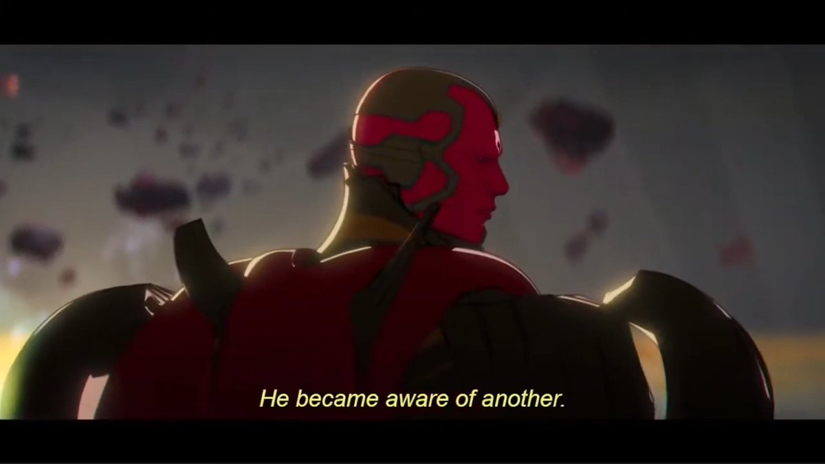 THE WATCHER: the realization nearly broke the machine with his mission complete Ultron was now just a program without any purpose. basking in the boundless silence of his own universe ULTRON ascended to a previously unattainable level of consciousness•