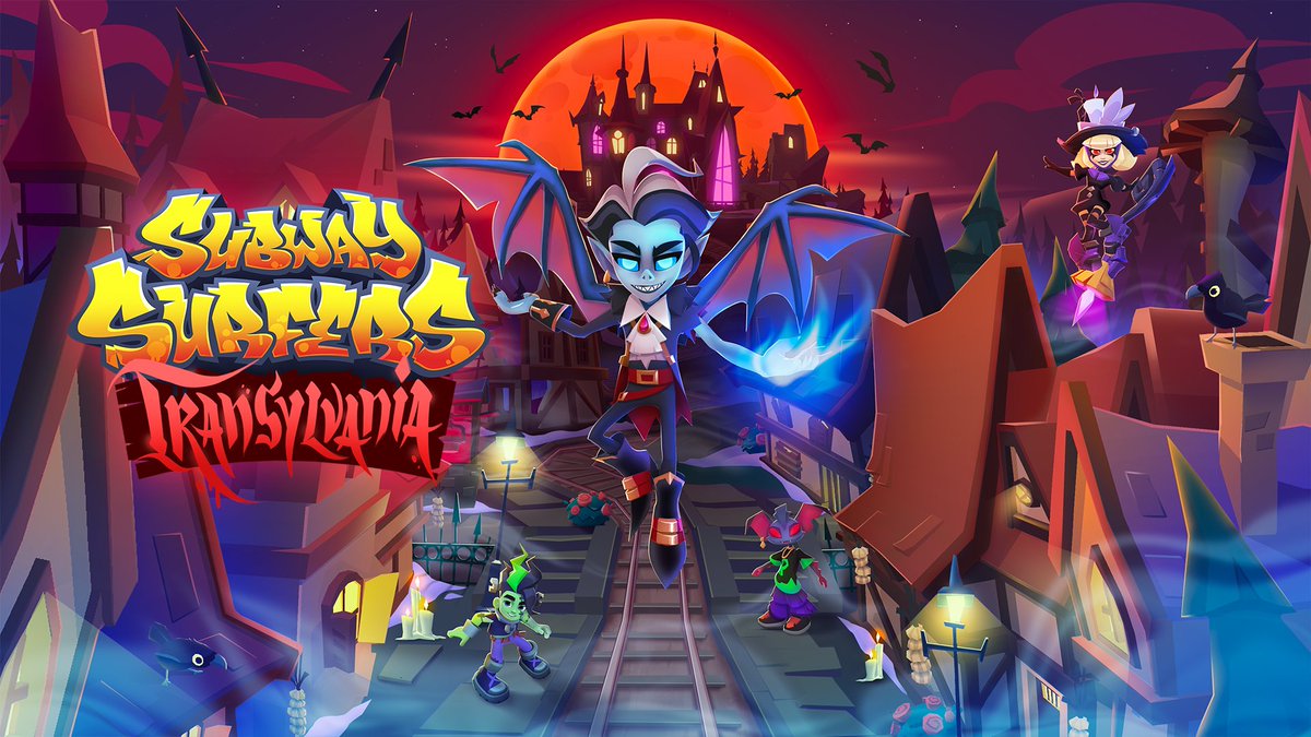 Enter if you dare 👀 Subway Surfers is heading to TRANSYLVANIA! 🥀 We're finally back after 10 years! Spend Halloween season filled with mystical powers and scary creatures🔮 The crew is joined by two new hauntingly cool surfers: Count Corvin and Xoloko made by our Craft-A-Character winner @ itza_kabart on instagram 🧛🏻🦇 Two characters are also making a long awaited comeback! But this time in new, spooky outfits: White Rabbit: Nightshade and Sean Snow: Frankenstyle 🎃🧟 Dash through this ghost town with three new boards: Bat Luck, Broom and Nox Drift 🧹 The Subway Surfers Transylvania update runs from October 5th - November 1st. #subwaysurfers
