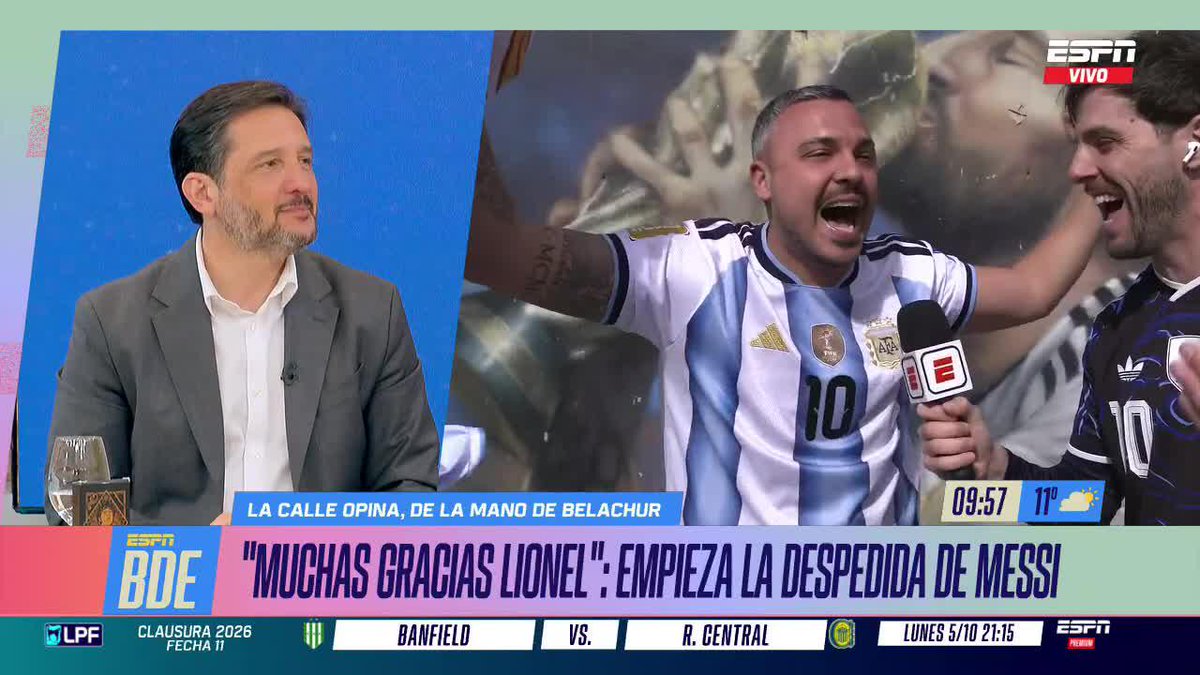 "MUCHAS GRACIAS, LIONEL" ¿Puntaje para esta canción dedicada a Messi? 📺 Mirá #BuenDíaESPN por ESPN en el Plan Premium de Disney+ Latinoamérica