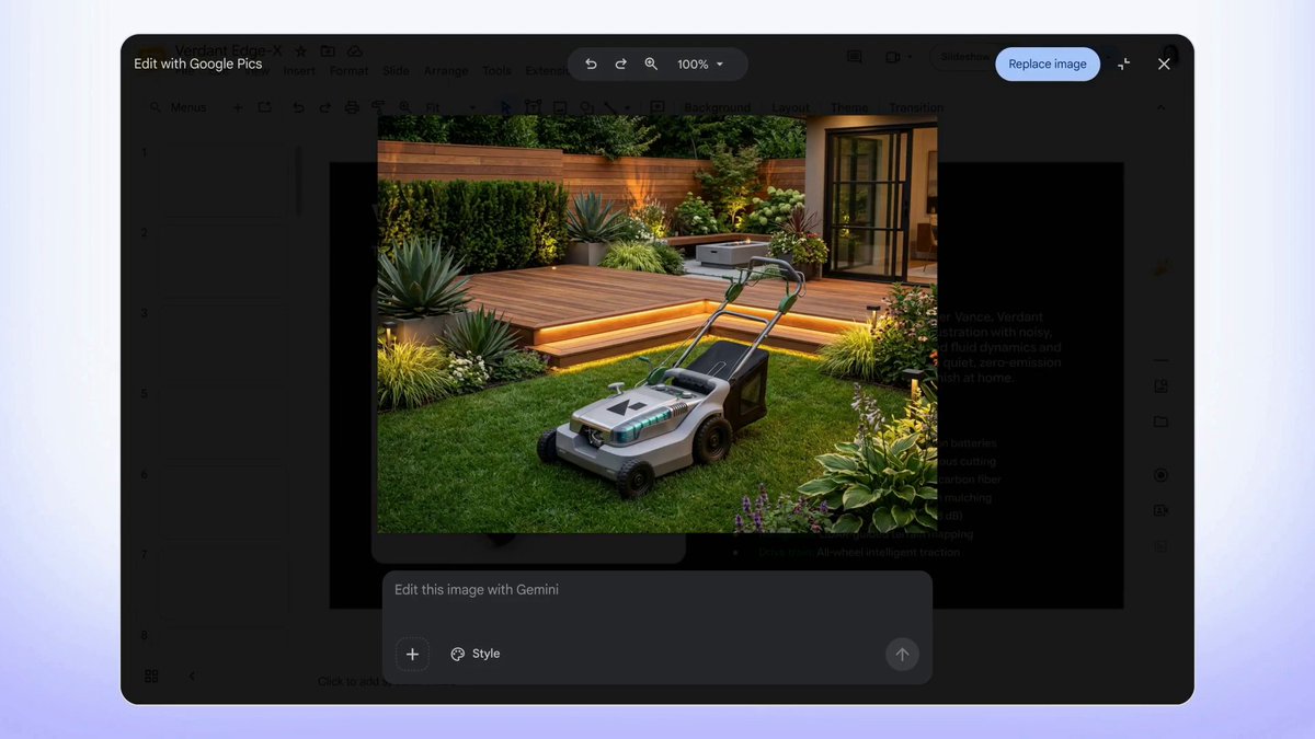 Google Pics lets you generate custom product mockups and update your Slides with a single click. No copy-paste, no third-party apps, just seamless design where you work. Try it at