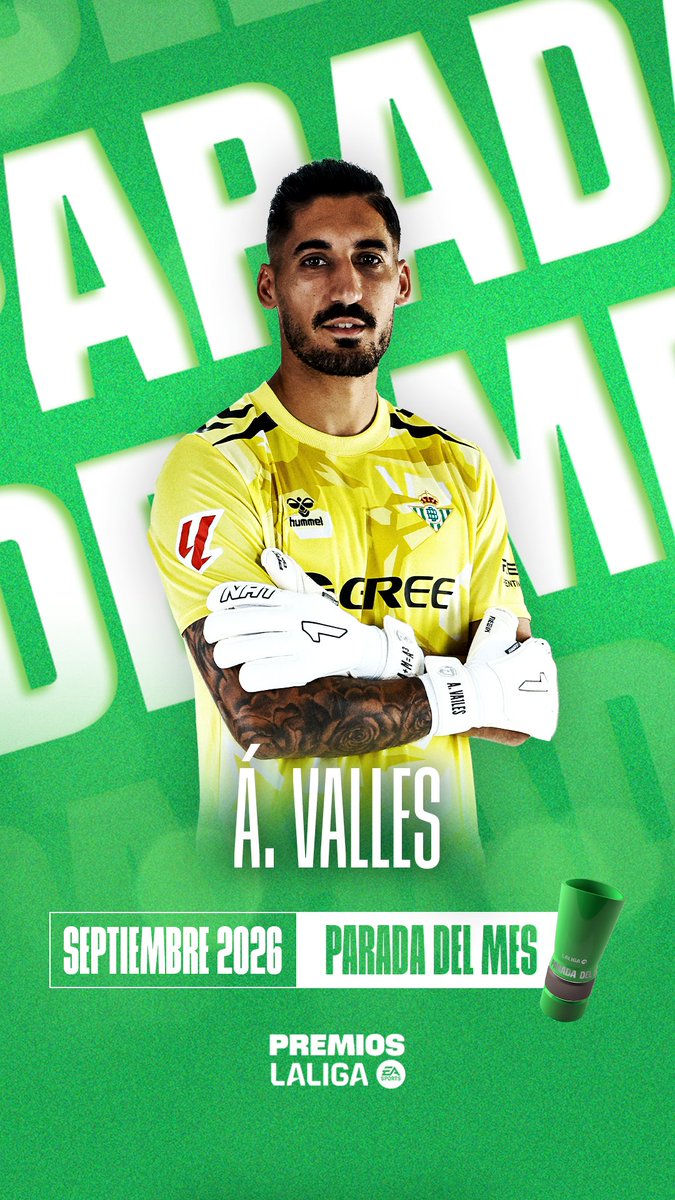 No había dudas 😎 ¡La parada de Álvaro Valles ante el Villarreal ha sido elegida como la mejor del 𝐦𝐞𝐬 𝐝𝐞 𝐬𝐞𝐩𝐭𝐢𝐞𝐦𝐛𝐫𝐞 de LALIGA! 🔝