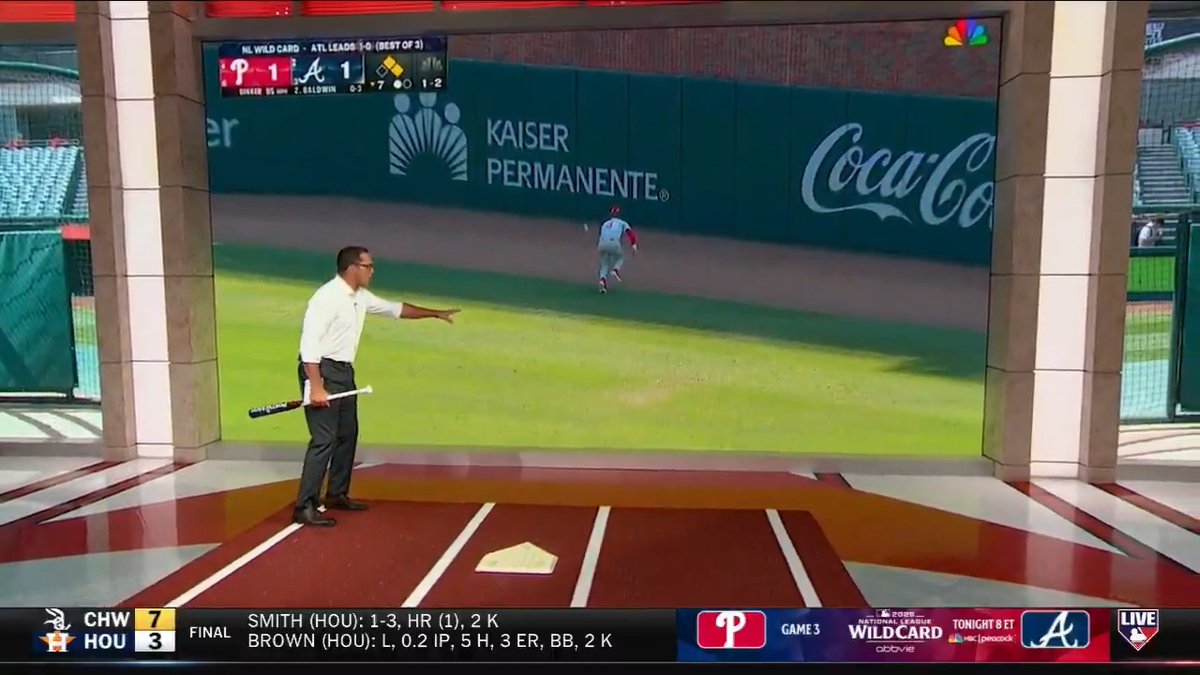 "As soon as this ball went over his head, I'm like 'there's no way he's going out like that.'" DeRo highlights Bryce Harper rising to the #Postseason occasion at the plate yet again after misplaying a ball that resulted in the Braves taking the lead in the inning prior.