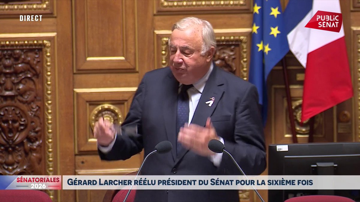 Sénat : "J'ai toujours le même enthousiasme qu'au premier jour", conclut Gérard Larcher, réélu pour la sixième fois président du Sénat