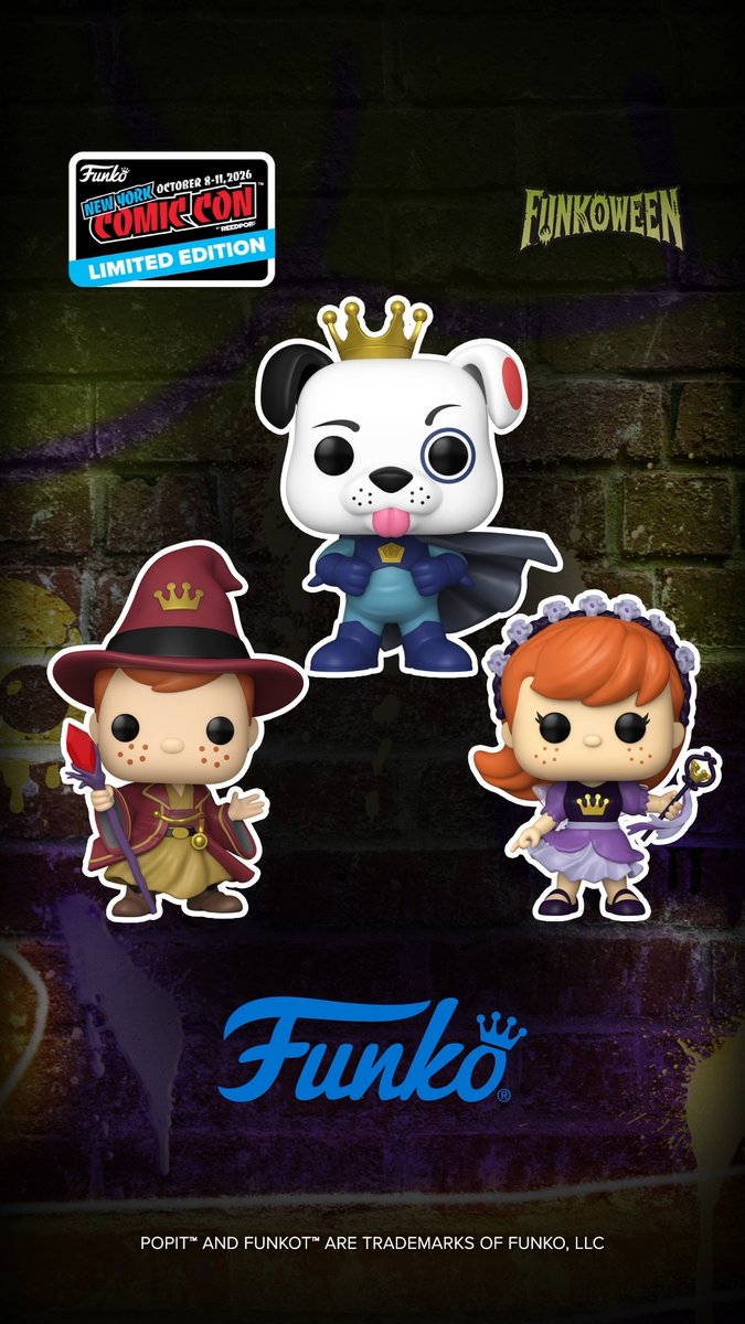 Who doesn’t love a costume party? 🎃 Be one of 5,000 to collect the exclusive Limited Edition – ULTRA POP! Freddy Funko, and be one of 3,500 to collect the exclusive Limited Edition – ROYALTY POP! Franny Funko and the exclusive Limited Edition – ROYALTY POP! Proto at NYCC.