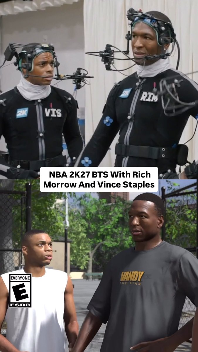 Everybody needs a cousin like Cam Rich Morrow and vince behind the scenes in NBA 2K27 MyCAREER