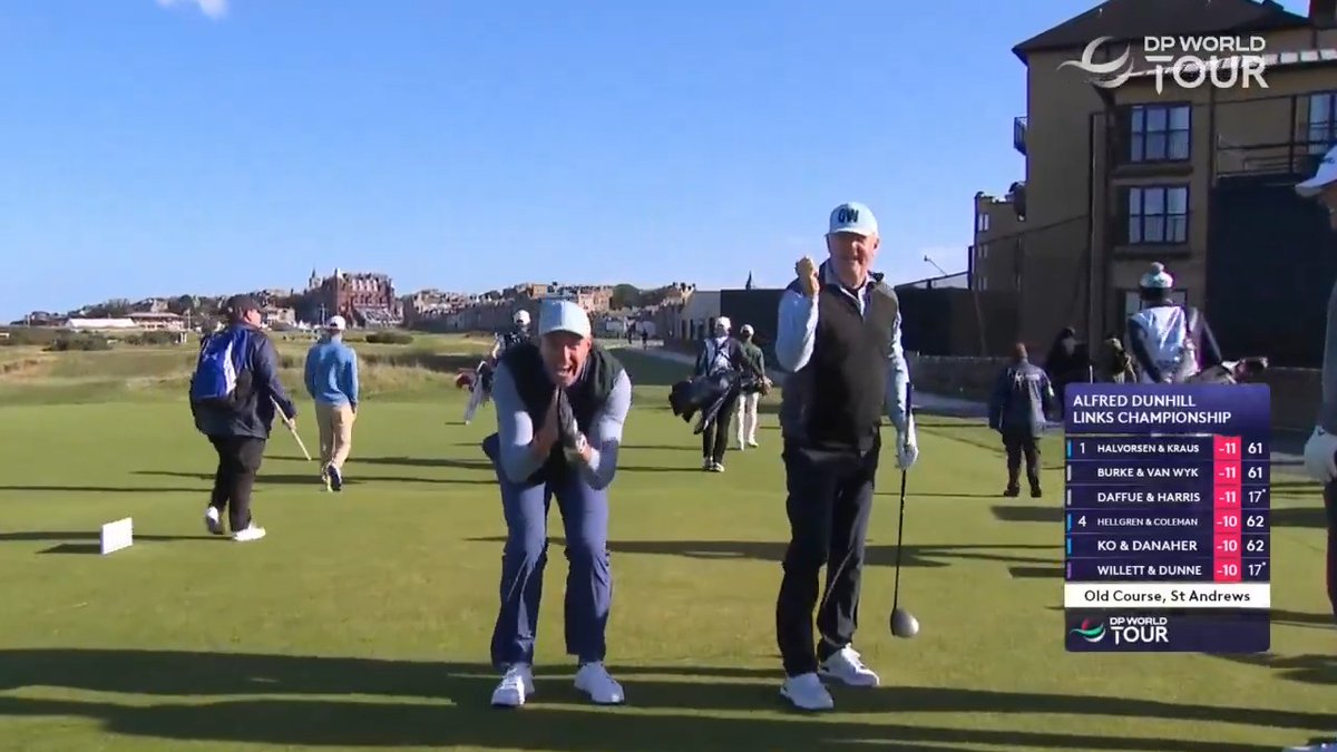 When Piers Morgan took on the famous 17th tee shot at the Old Course 👀 Don't worry Kevin Pietersen🦏, we got it 😉 #DunhillLinks