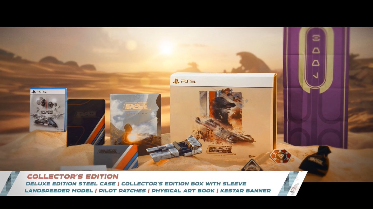 Want to get a closer look at what's inside the STAR WARS: Galactic Racer™ Collector's Edition? This unboxing video showcases all of the exclusive items, including the finely crafted metal model of the Kor Sarun: Darc X landspeeder, the physical 73-page art book, and the detailed racing pilot patches. Pre-order the Collector's Edition today: