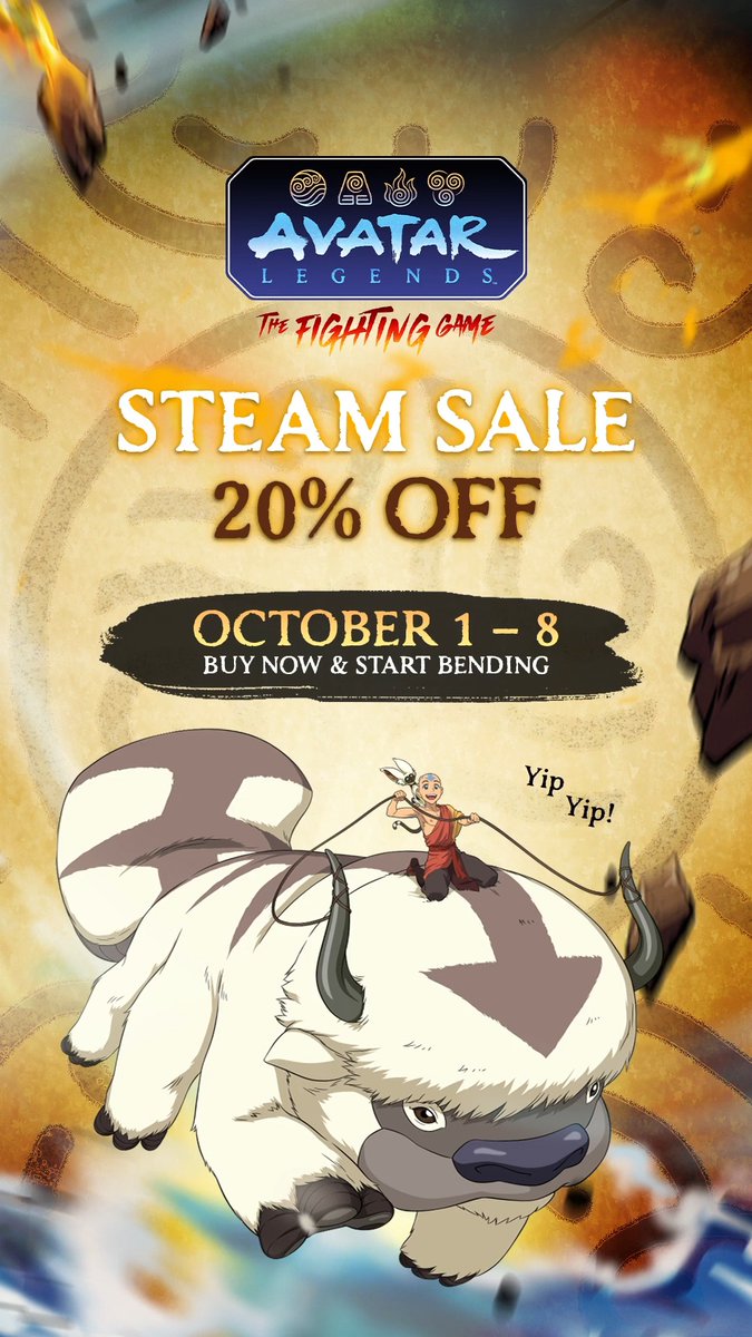THIS IS YOUR MOMENT! Avatar Legends: The Fighting Game is 20% off on Steam, now through October 8!