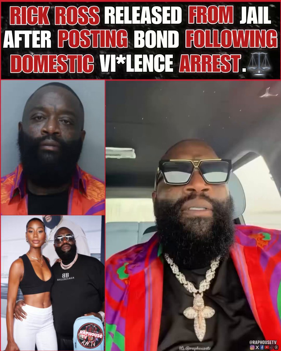Rick Ross Released From Jail After Posting Bond Following Domestic Vi*Lence Arrest.
