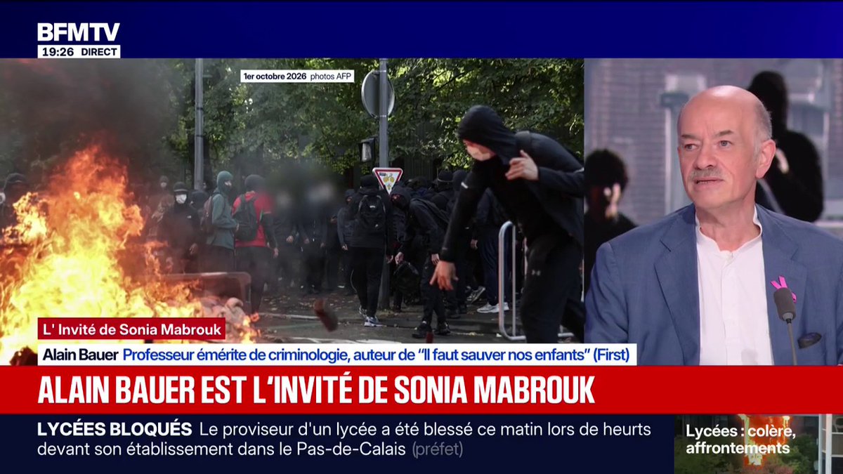 Blocages de lycées: "Personne ne sait manifester", affirme Alain Bauer, professeur émérite de criminologie