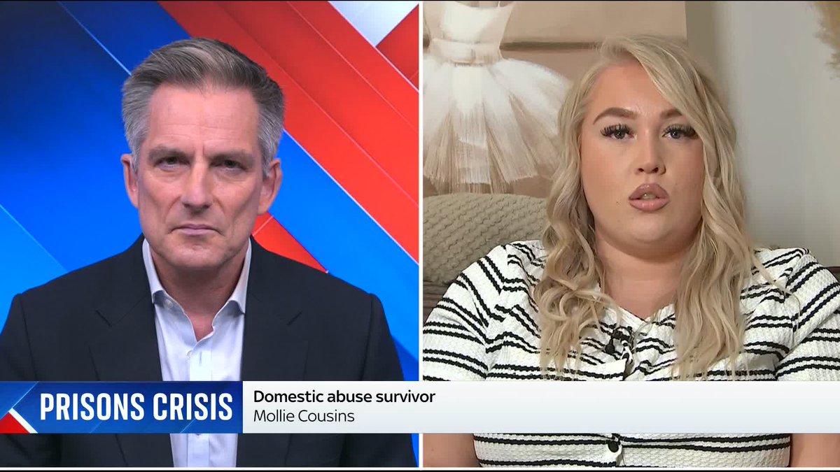 "October is Domestic Violence Awareness Month, and that's the first week you've decided to release these offenders. Domestic abuse survivor Mollie Cousins does not know whether her ex-partner will be released, as prisoners are being freed to ease overcrowding.