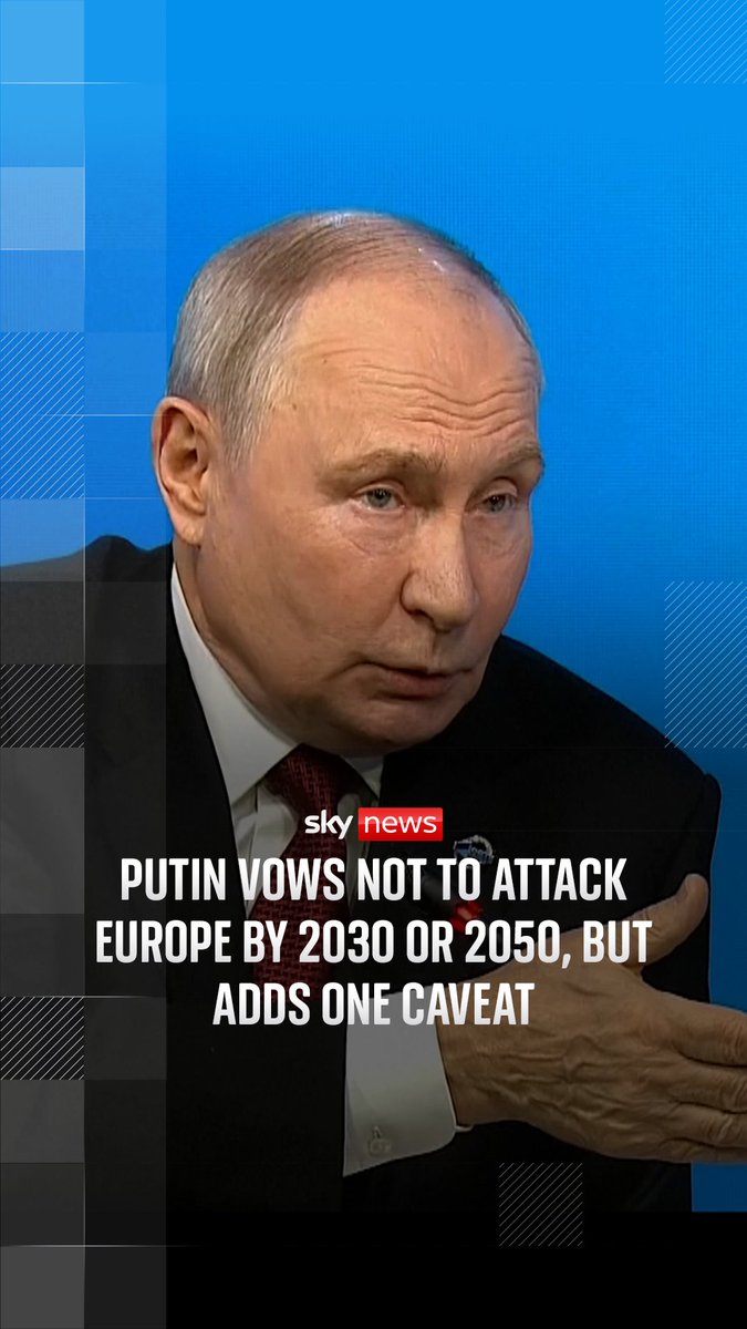 Vladimir Putin says he does not intend to attack European countries, but adds that Russia would "have to respond" to any "aggression".