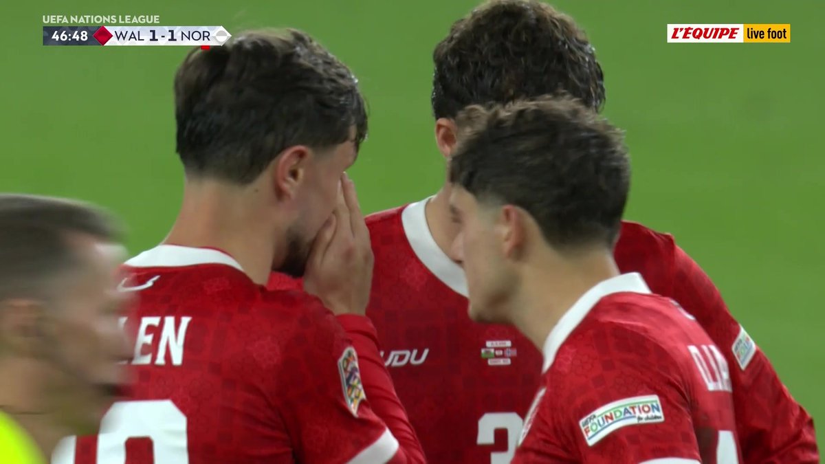 🏴󠁧󠁢󠁷󠁬󠁳󠁿-🇳🇴 Carton rouge et but concédé sur coup franc, le retour des vestiaires cauchemardesque des Norvégiens Le direct sur L'Équipe live foot > #lequipeFOOT