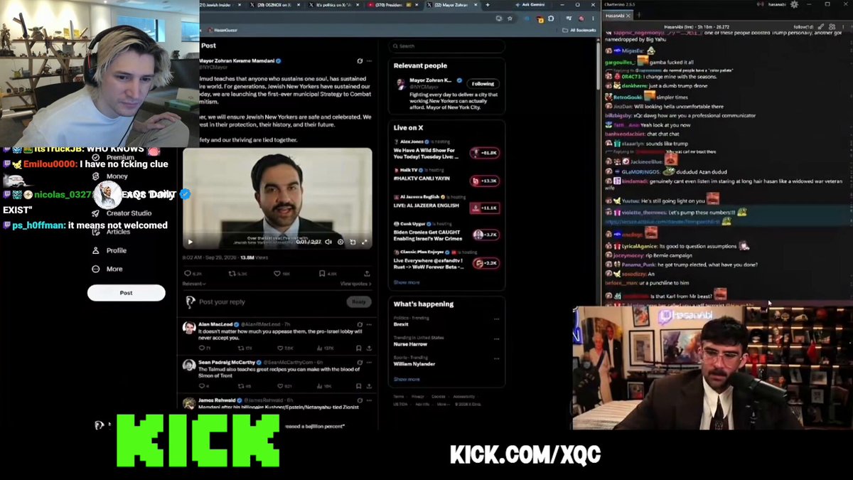 xQc responds to HasanAbi falsely claiming xQc called him a "ped-phile terr*rist" 😳 "WHEN DID I SAY THAT? I said he went to the brothel, he went to the Diddy party, he shocked his dog... every one of them things is unequivocally true!"