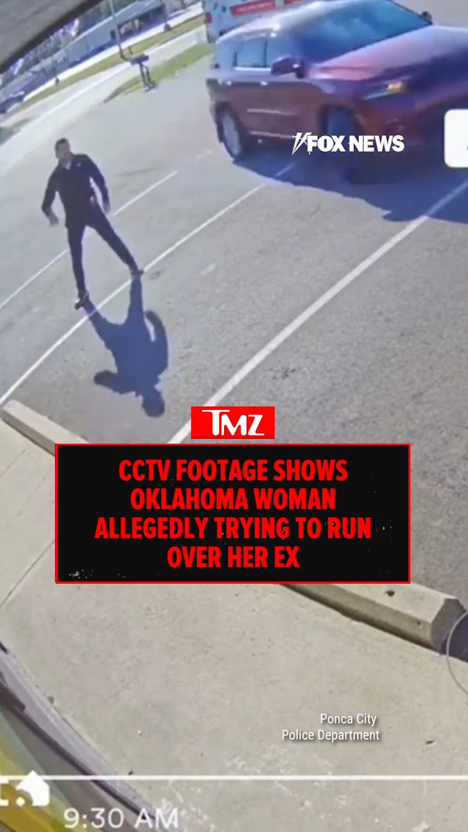😬 CCTV footage shows an Oklahoma woman allegedly attempted to run down her ex-boyfriend before being thwarted by a Good Samaritan driver who used their own car to stop her.
