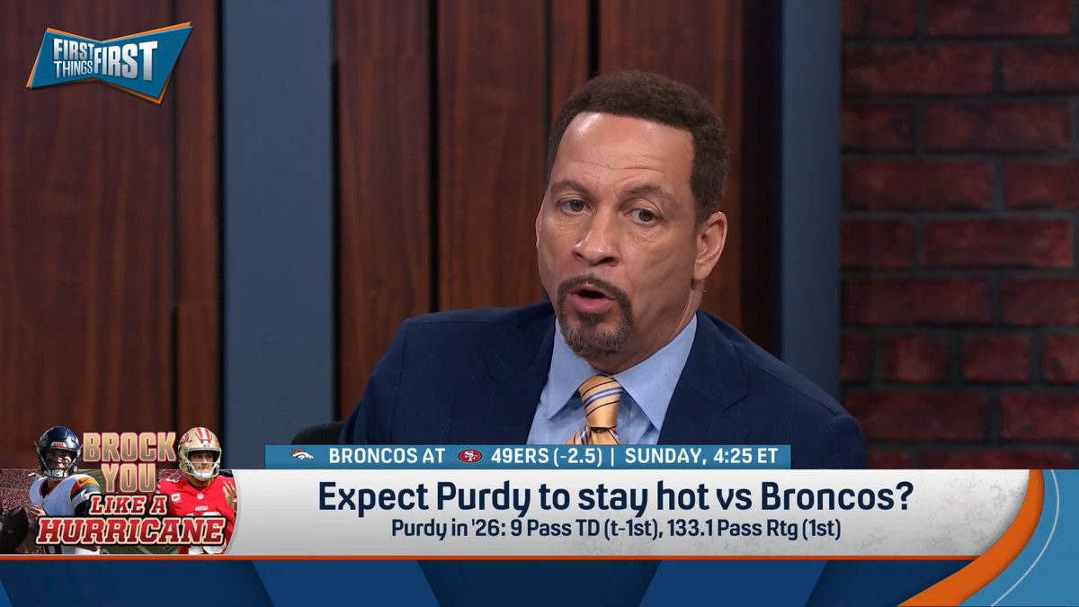 “It’s hard to bet against him right now… It’s impressive that he has only one interception because that’s kind of been an issue for him… I think he’s gonna stay hot.” Chris Broussard is still riding with his guy Brock Purdy: