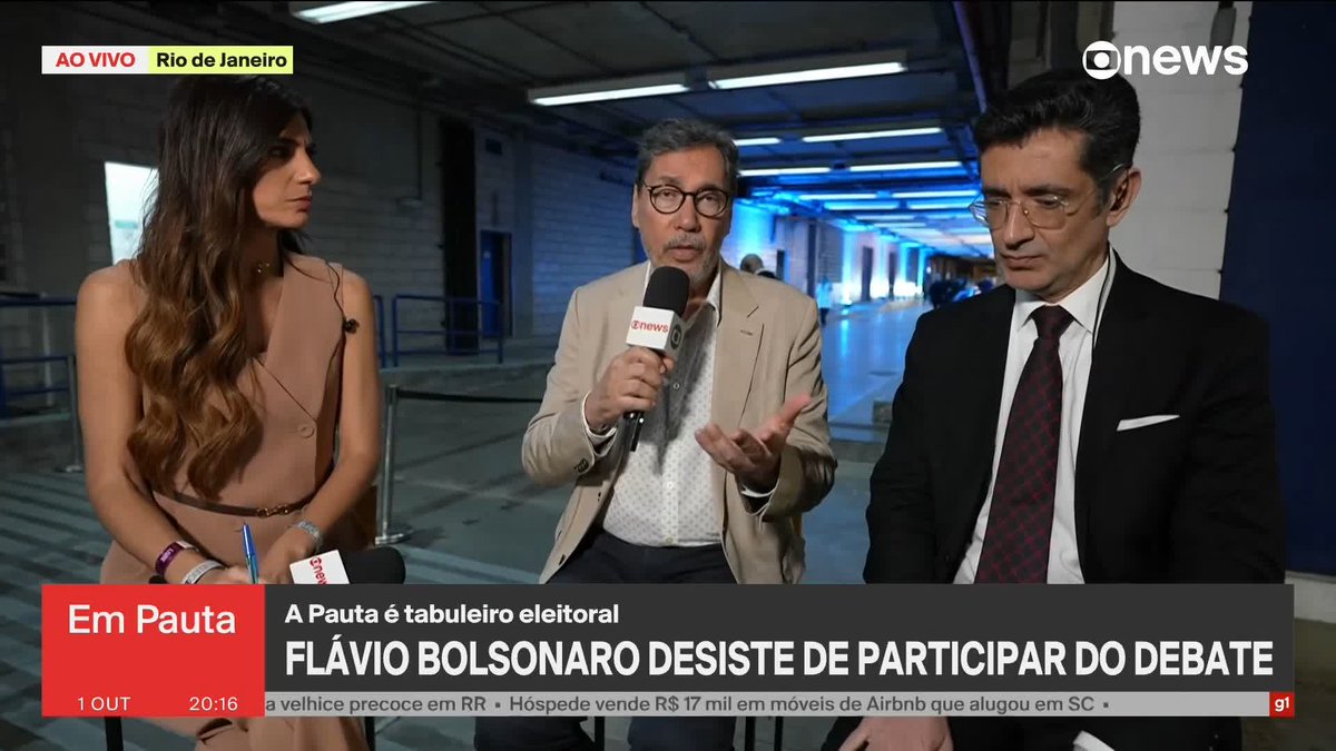 Flávio Bolsonaro pretendia usar o púlpito vazio de Lula como estratégia no debate da Globo, apura Sadi. Campanha do candidato fala em "circo armado". ➡️ #EmPauta - de segunda a sexta, às 20h, na #GloboNews.