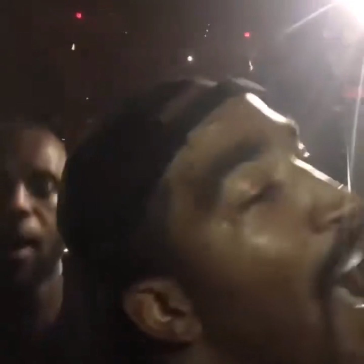 LeBron James, Kyrie Irving, J.R. Smith and other Cleveland Cavaliers teammates in the crowd at Kanye’s Saint Pablo Tour, 10 years ago today 😭 (2016)