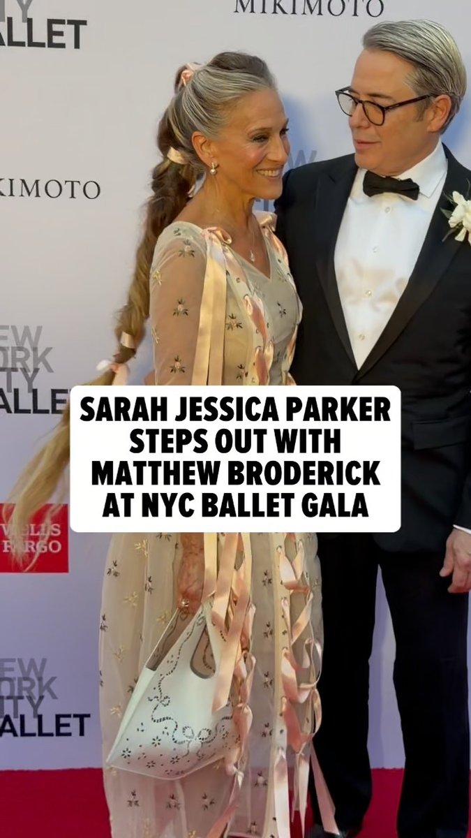 Sarah Jessica Parker and Matthew Broderick stepped out together at the NYC Ballet Fall Fashion Gala. Make sure to swipe or watch closely to see the details on the back of her hair! 🎥 Instagram / @jpasc24