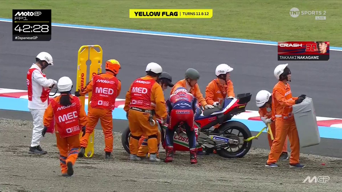 OH NO TAKA 🙈 Not the start anyone would have wanted for the home rider 💥 #MotoGP | #JapaneseGP | Live on TNT Sports and HBO Max