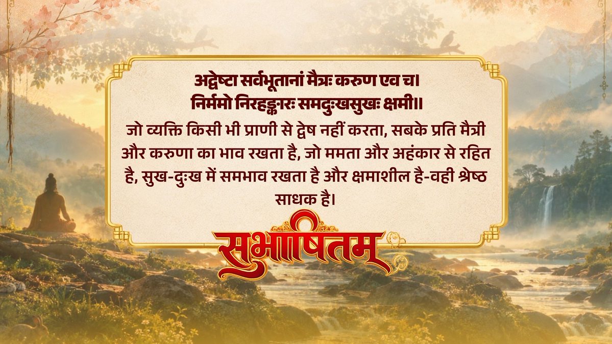 पूज्य बापू का संपूर्ण जीवन सत्य, अहिंसा, करुणा और सेवा का ऐसा प्रकाशस्तंभ है, जो हर युग में मानवता का मार्ग प्रशस्त करता रहेगा। अद्वेष्टा सर्वभूतानां मैत्रः करुण एव च। निर्ममो निरहङ्कारः समदुःखसुखः क्षमी॥